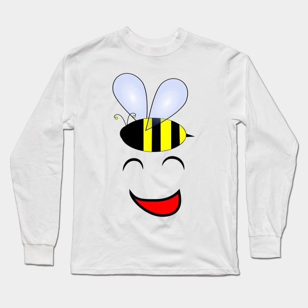 Funny ideas Bee happy funny t-shirt funny gifts for friends Long Sleeve T-Shirt by hardworking